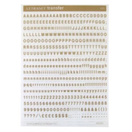 Letraset Rub Down Lettering Helvetica Medium Condensed 5mm Gold Image 1