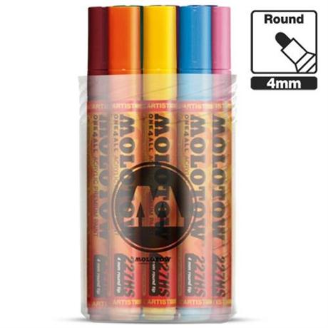 Molotow ONE4ALL 227HS Paint Pen Basic Set 1 - 12 x 4mm Round Nib Pens Image 1