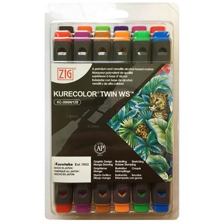ZIG Kurecolor Twin WS Marker Set B2 Brilliant Colours Image 1
