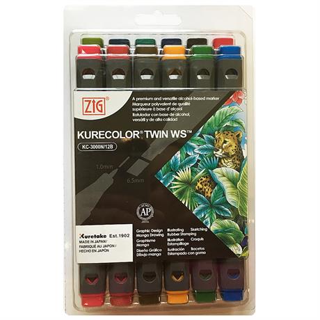 ZIG Kurecolor Twin WS Marker Set B6 Deep Colours Image 1