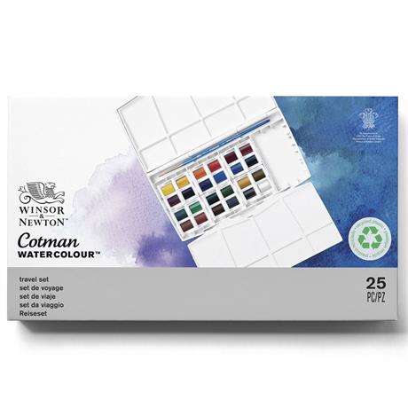 Winsor & Newton Cotman Watercolour 24 Half Pan Travel Set – closed box