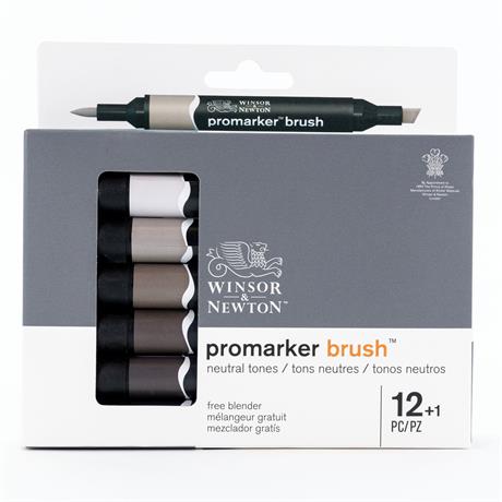 Winsor & Newton Promarker Brush 12 Neutral Tones Set – Boxed Set