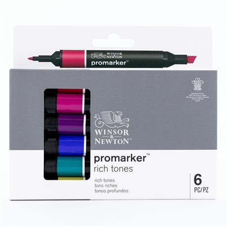 Winsor & Newton Promarker Brush 6 Rich Tones Set – Boxed Set