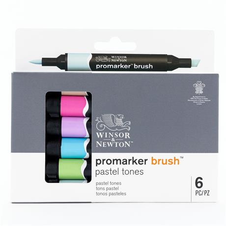 Winsor & Newton Promarker Brush 6 Pastel Tones Set – Boxed Set