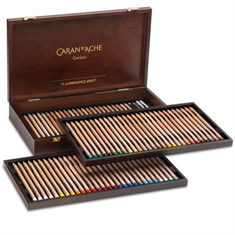 Caran d’Ache Luminance 6901 wooden box set of 76 coloured pencils