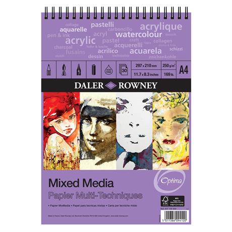 Daler-Rowney Optima Mixed Media Spiral Pad A4