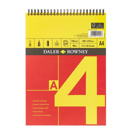 Daler-Rowney Red & Yellow Spiral Sketch Pad