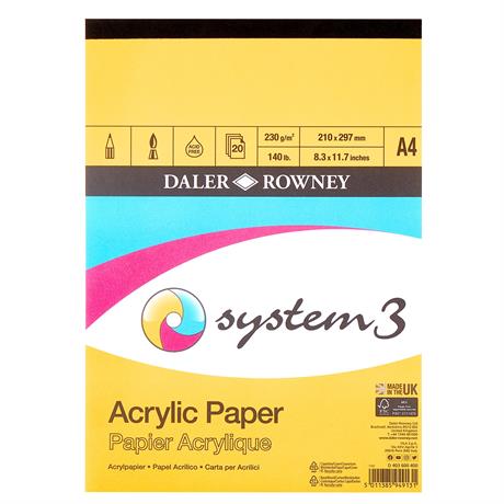 Daler-Rowney System3 Acrylic Paper Pad 230gsm