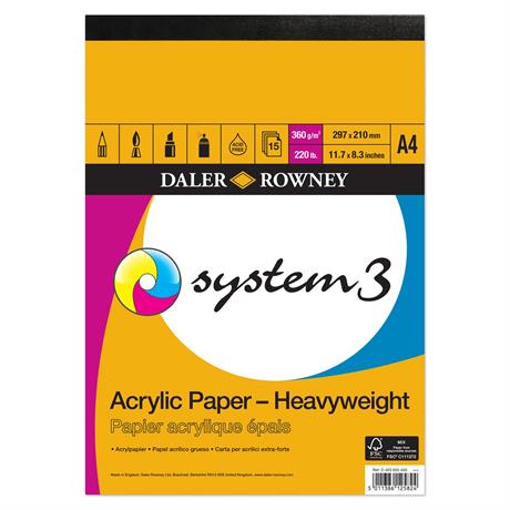 Daler-Rowney System3 Heavyweight Acrylic Paper Pad 360gsm