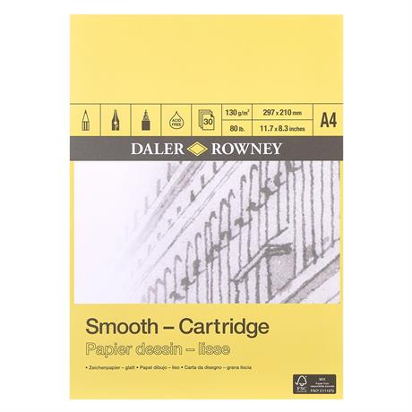 Daler-Rowney Smooth Cartridge Paper Pad 130gsm