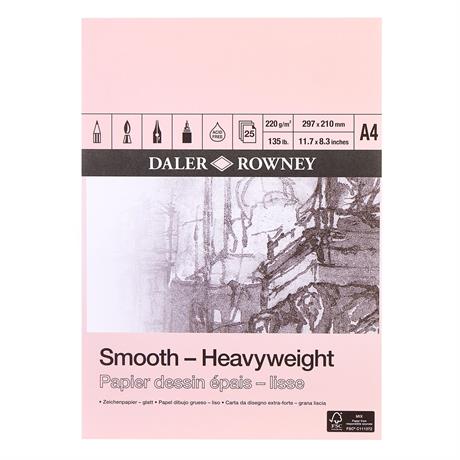 Daler Rowney Smooth Heavyweight Cartridge Paper Pad 220gsm