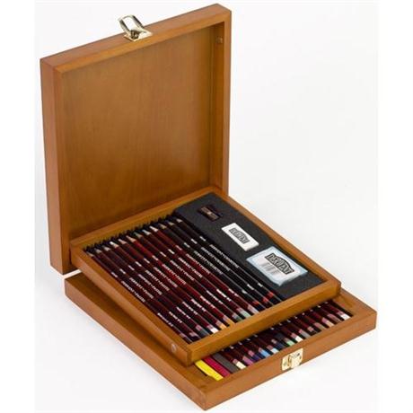 Derwent Pastel Collection Set Da 24 Pezzi – Matite, Carboncini, Gomma E Temperino, Astuccio Metallico