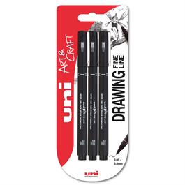 Uni Pin Set Of 3 Black Fineliners thumbnail