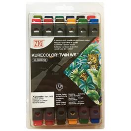 ZIG Kurecolor Twin WS Marker Set B6 Deep Colours Thumbnail Image 0