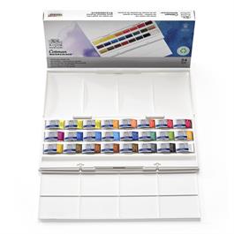 Cotman Whole Pan Studio Set open with 24 colours 