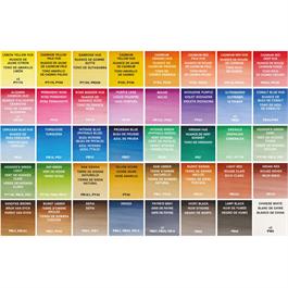 Swatches of Winsor & Newton Cotman 45 Half Pan Studio Set – all 40 colours plus 5 extras