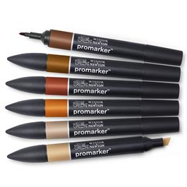 Winsor & Newton Promarker 6 Skin Tones Set 2 – Contents