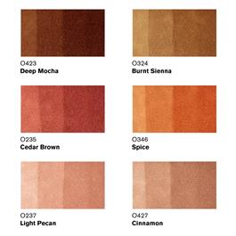 Winsor & Newton Promarker 6 Skin Tones Set 2 – Colour Swatch Chart (Deep Mocha, Burnt Sienna, Cedar Brown, Spice, Light Pecan, Cinnamon)