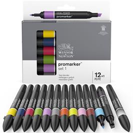 Winsor & Newton Promarker 12 Set 1 – Open Box with Markers