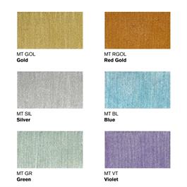 Winsor & Newton Promarker Metallic Set of 6 – Colour Swatch Chart (Violet, Blue, Green, Silver, Gold, Red Gold)