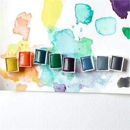 Winsor & Newton Professional Watercolour Revival Collection colours on paper – 8 half pans