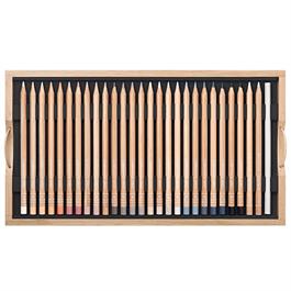Luminance 6901 wooden box set of 100 coloured pencils tray 1