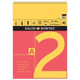 Daler-Rowney Red & Yellow Spiral Sketch Pad A2