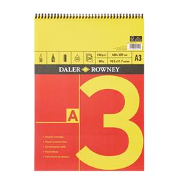 Daler-Rowney Red & Yellow Spiral Sketch Pad A3