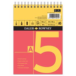 Daler-Rowney Red & Yellow Spiral Sketch Pad A5