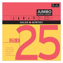 Daler Rowney Red & Yellow Jumbo Gummed Sketch Pad 25x25cm