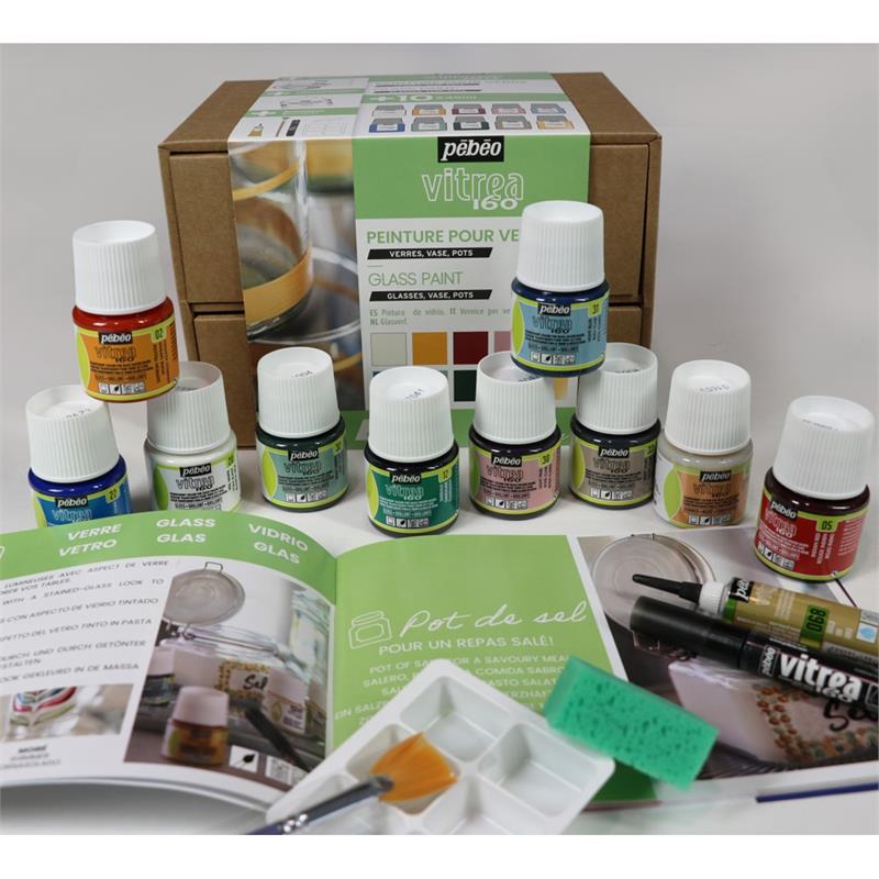 Pebeo Vitrea Set Di 9 Pennarelli Lucidi Per Vetro E Porcellana, Lavabili In Lavastoviglie Dopo Cottura, Colori Assortiti